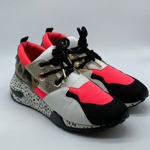 Steve Madden Cliff Sneaker bright orange, animal print